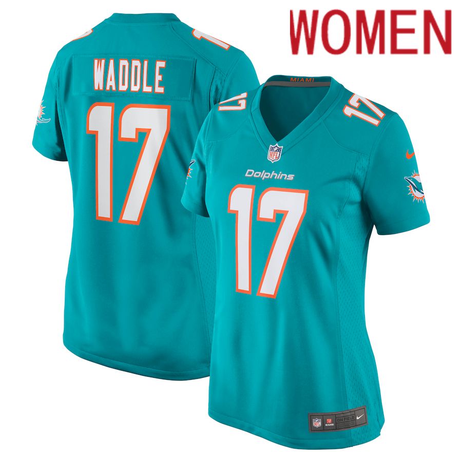 Women Miami Dolphins 17 Jaylen Waddle Nike Green Game Player NFL Jersey